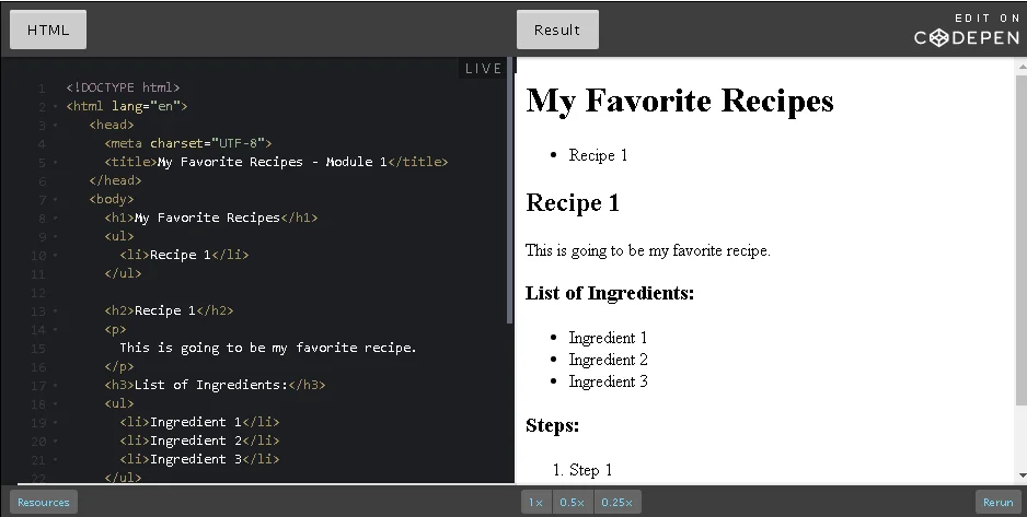 Recipe project, module ii.