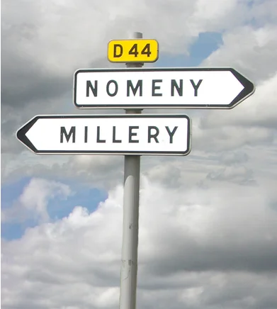 Usemap example, sign to Millery or Nomeny.